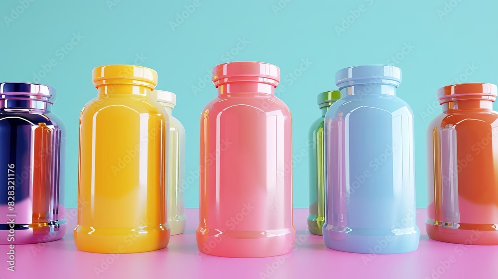 155 3D model of a glossy, colorful supplement bottle icon for fitness 155 3D model of a glossy, colorful supplement bottle icon for fitness