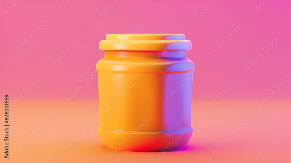161 Illustration of a 3D model of a peanut butter jar icon in vibrant colors 161 Illustration of a 3D model of a peanut butter jar icon in vibrant colors