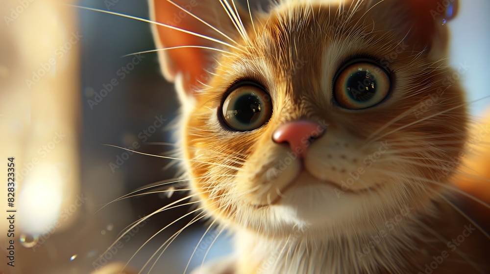 Animated 3D model of a sweet cat, its animated gestures and lifelike ...