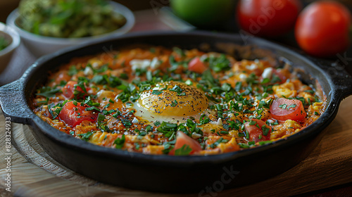 Menemen Turkish breakfast eggs with peppers and