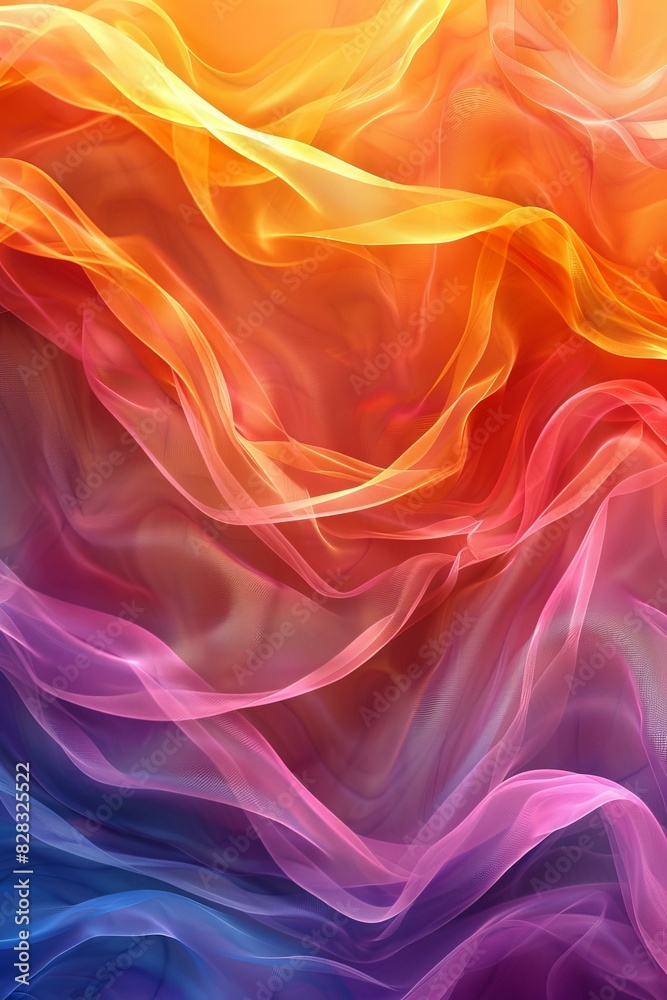 Flowing Hues: Waves of Vibrant and Ethereal Silk