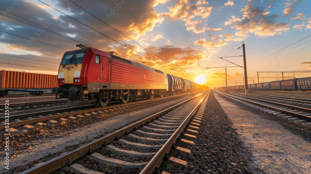 Fototapeta premium Multimodal transport integrates various transport modes, like combining rail and road, to enhance efficiency and reduce transit times
