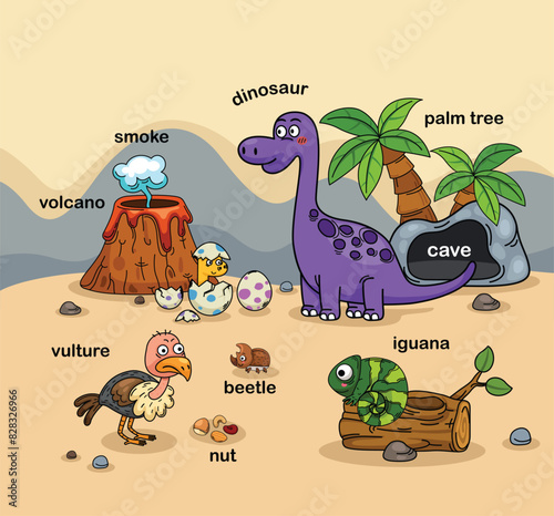 education vocabulary cartoon outline vector illustration