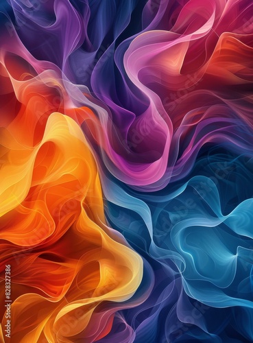 Flowing Colorful Smoke Waves