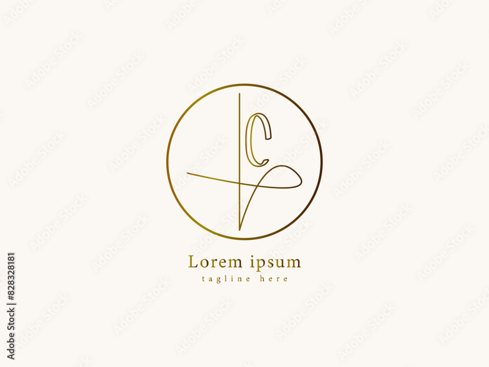 minimal Letter L and C corporate logo 3d set for company, website flyer brochure,mockup,clothing brand, business company logos sign symbol, Brown L C sign logo template object background tatto badge