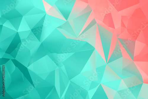 Aqua and coral tones in a geometric abstract duotone gradient  fresh and modern.