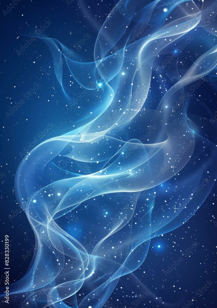 Fototapeta premium Deep Blue Nebula Galaxy Background
