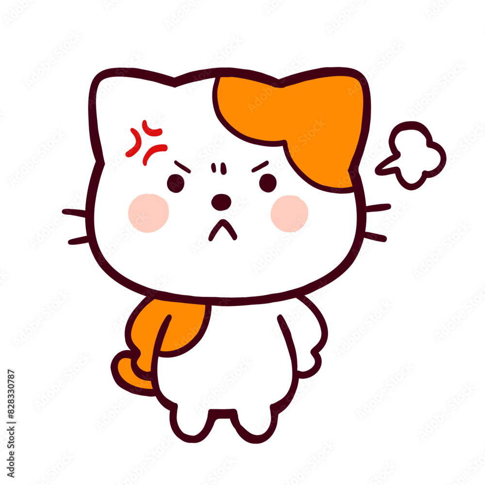 怒っているコミカルなネコ 怒っているコミカルなネコ
