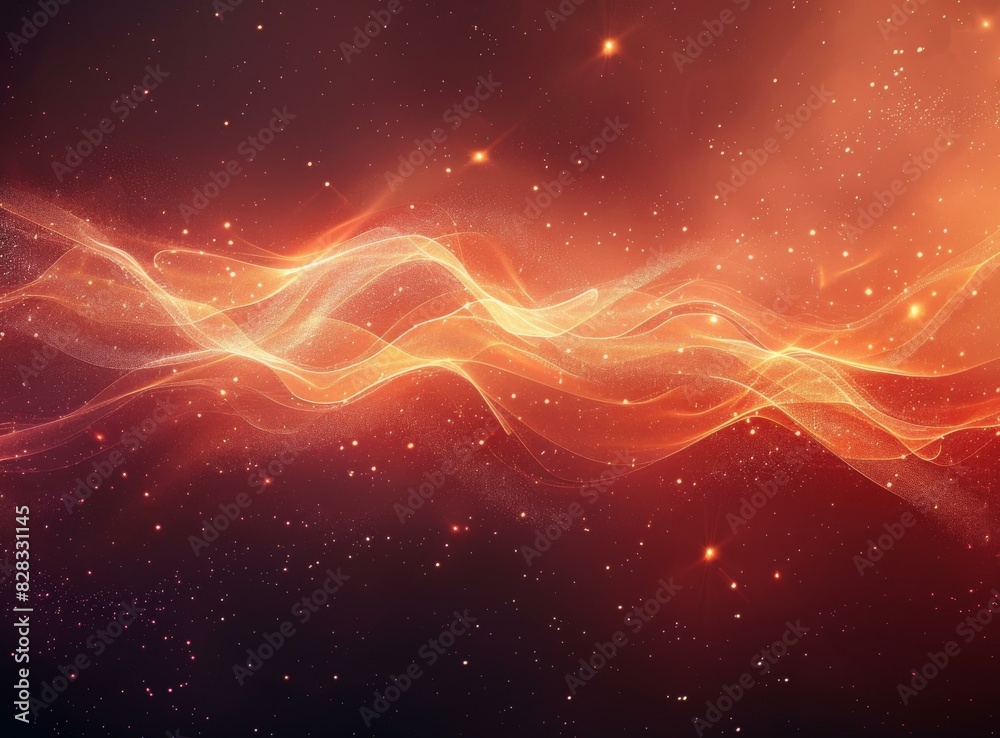 Golden waves dance in space Golden waves dance in space