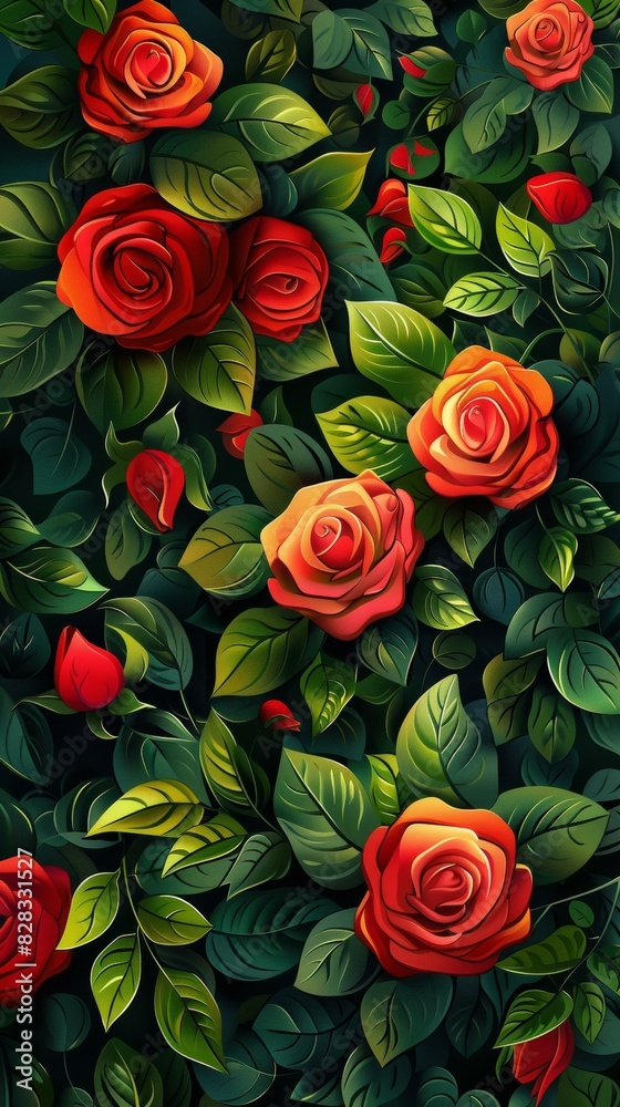 Red rose flowers in full bloom Red rose flowers in full bloom