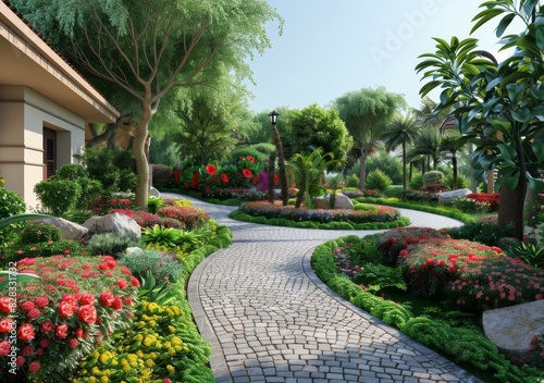 Inspiring Garden Landscape Design Renderings © Adobe Contributor