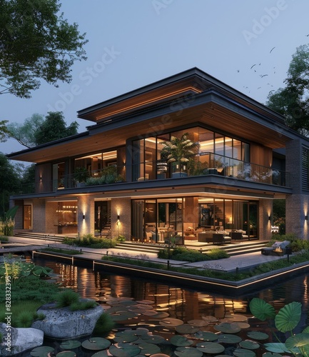 Modern Waterfront House with Open Design