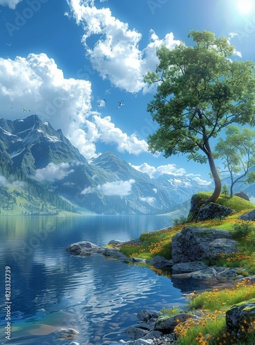 Fantasy Mountain Lake Picture © Adobe Contributor