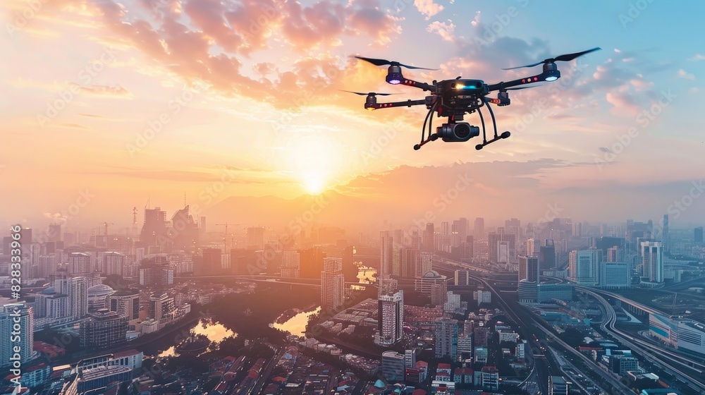 Innovative AI-powered drone flying autonomous Innovative AI-powered drone flying autonomous