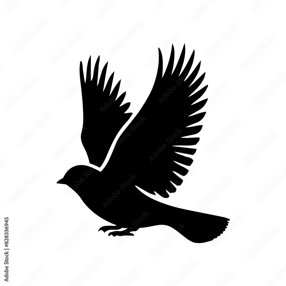Obraz premium Vector silhouette of bird flying. Freedom concept. simple design
