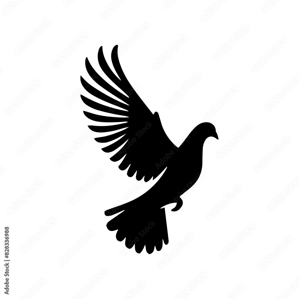 Vector silhouette of bird flying. Freedom concept. simple design