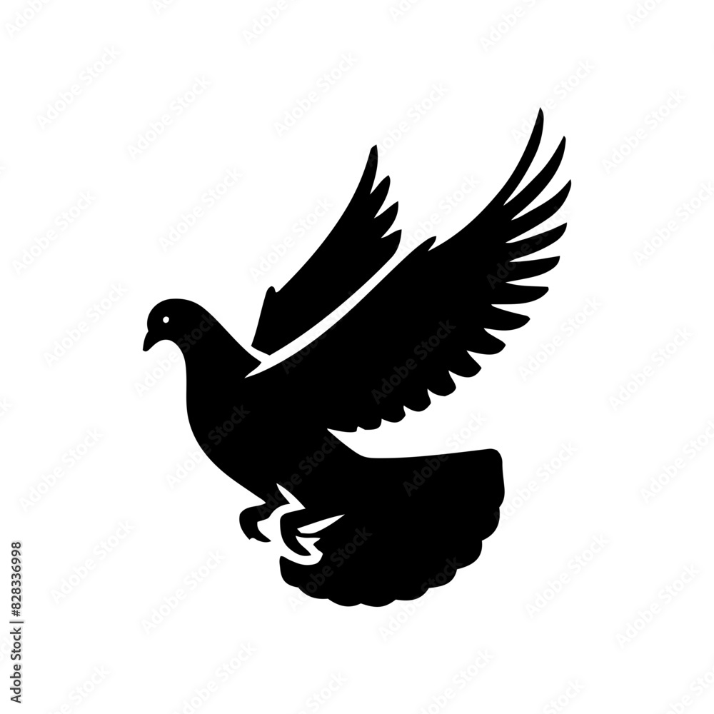 Obraz premium Vector silhouette of bird flying. Freedom concept. simple design