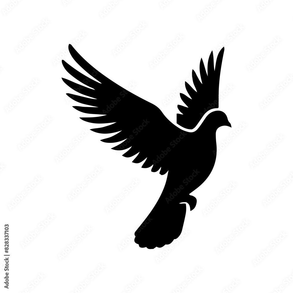 Obraz premium Vector silhouette of bird flying. Freedom concept. simple design