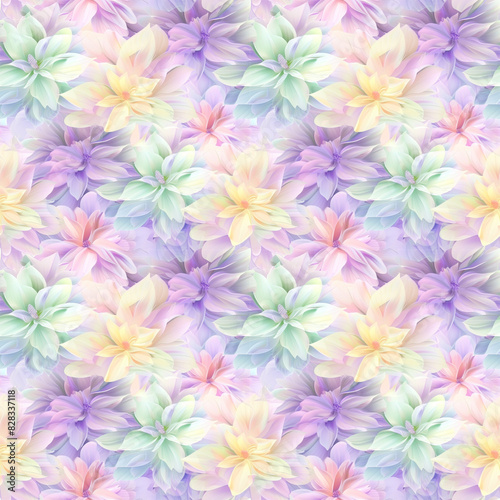 Floral variety color, form natural, seamless fabric pattern.