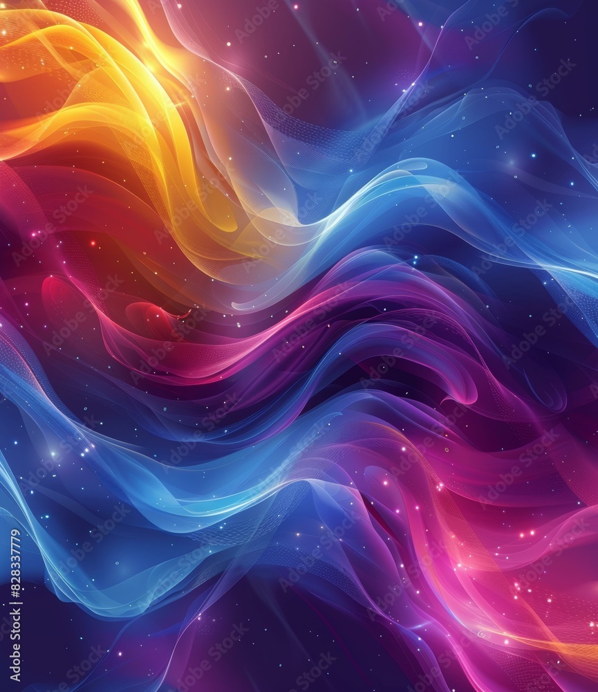 Multicolored Dynamic Wave Abstract Background