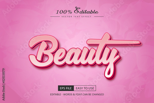 Beauty editable text effect rose pink text style