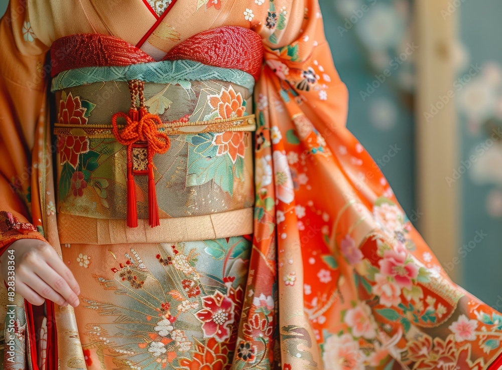 A woman wearing a kimono