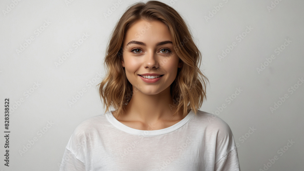 portrait of a lovely young woman isolated on white background portrait of a lovely young woman isolated on white background