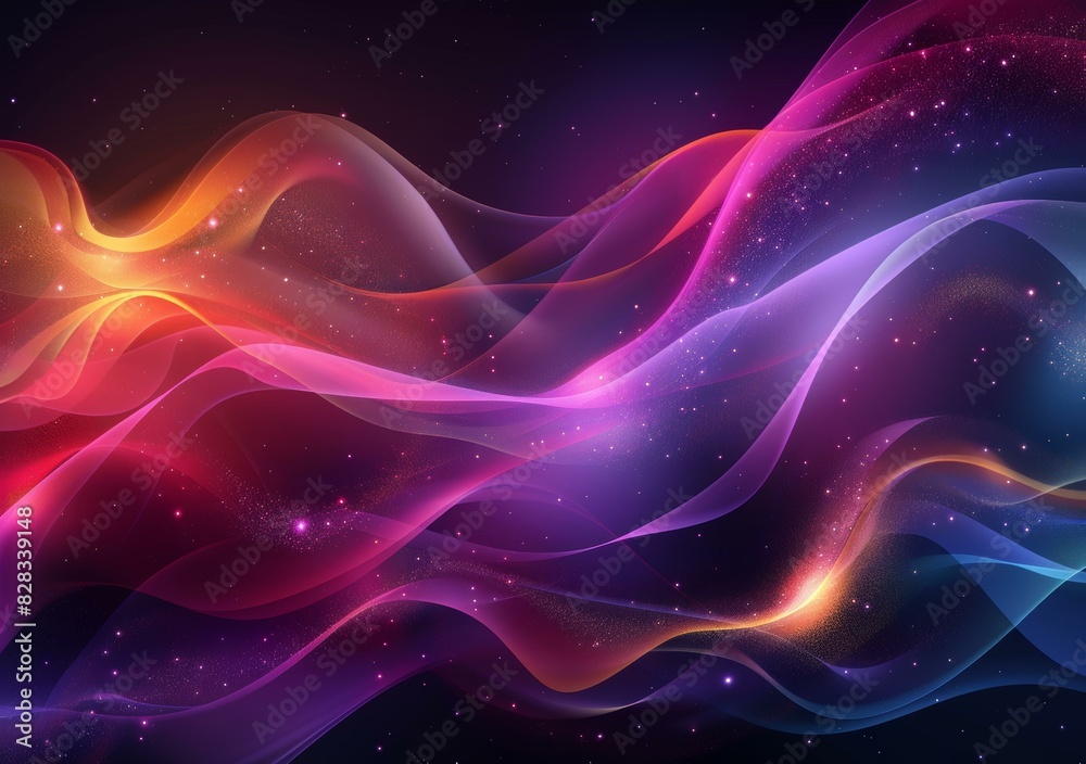 Fototapeta premium Colorful Nebula with Vibrant Hues in Deep Space