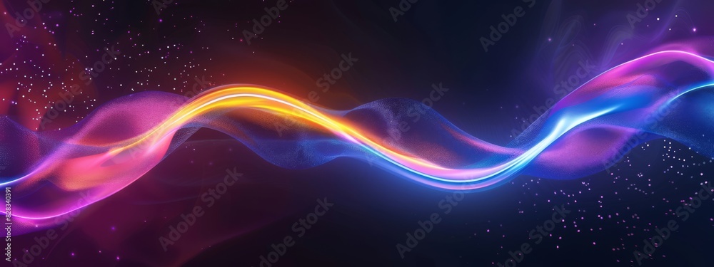 Fototapeta premium Abstract digital futuristic technology glowing background with dynamic flow lines and particles