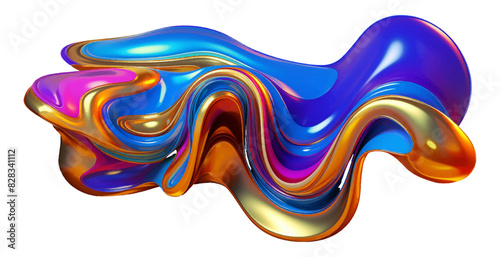 Holographic iridescent 3d fluid shapes, abstract colorful bright liquid amorphous rainbow bubbles, fluorescent chameleon gradient vector elements of various forms illustration