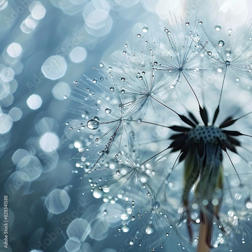 Dew Drops on Blossoming Flower