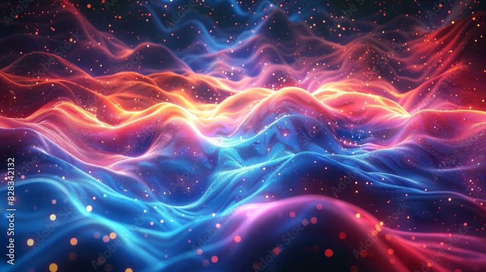 Luminous and Vibrant Multicolor Fractal Wave Background Luminous and Vibrant Multicolor Fractal Wave Background