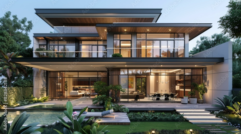 Fototapeta premium Modern Architectural Masterpiece Villa