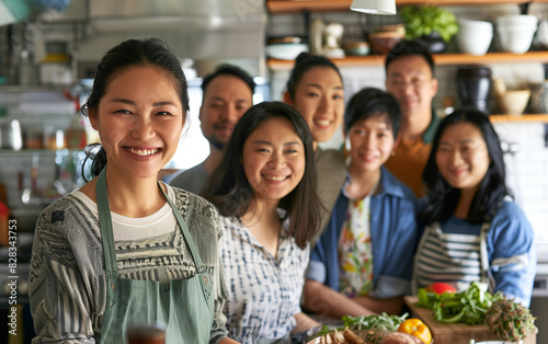 Happy family enjoying time together in kitchen