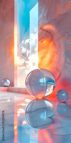 Spheres in a surreal space photo