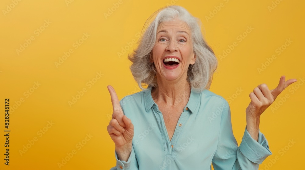 The happy elderly woman The happy elderly woman