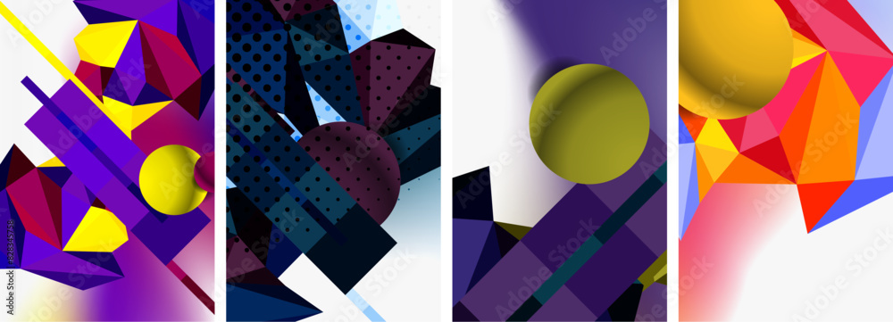 3d sphere and 3d low poly triangle design. Vector illustration For Wallpaper, Banner, Background, Card, Book Illustration, landing page 3d sphere and 3d low poly triangle design. Vector illustration For Wallpaper, Banner, Background, Card, Book Illustration, landing page
