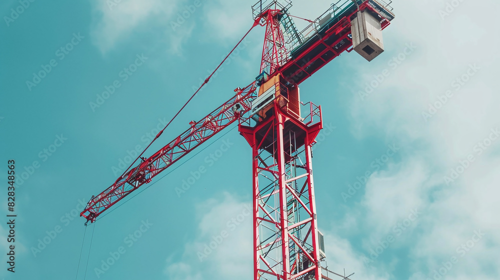 Construction crane against blue sky