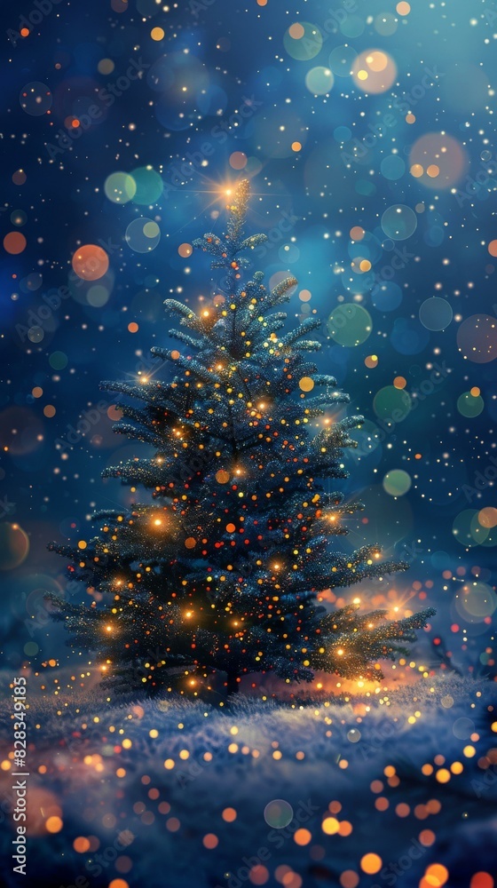 Vibrant Christmas Tree Illuminations at Night Vibrant Christmas Tree Illuminations at Night