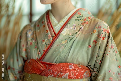 A Japanese Geisha Wearing Kimono