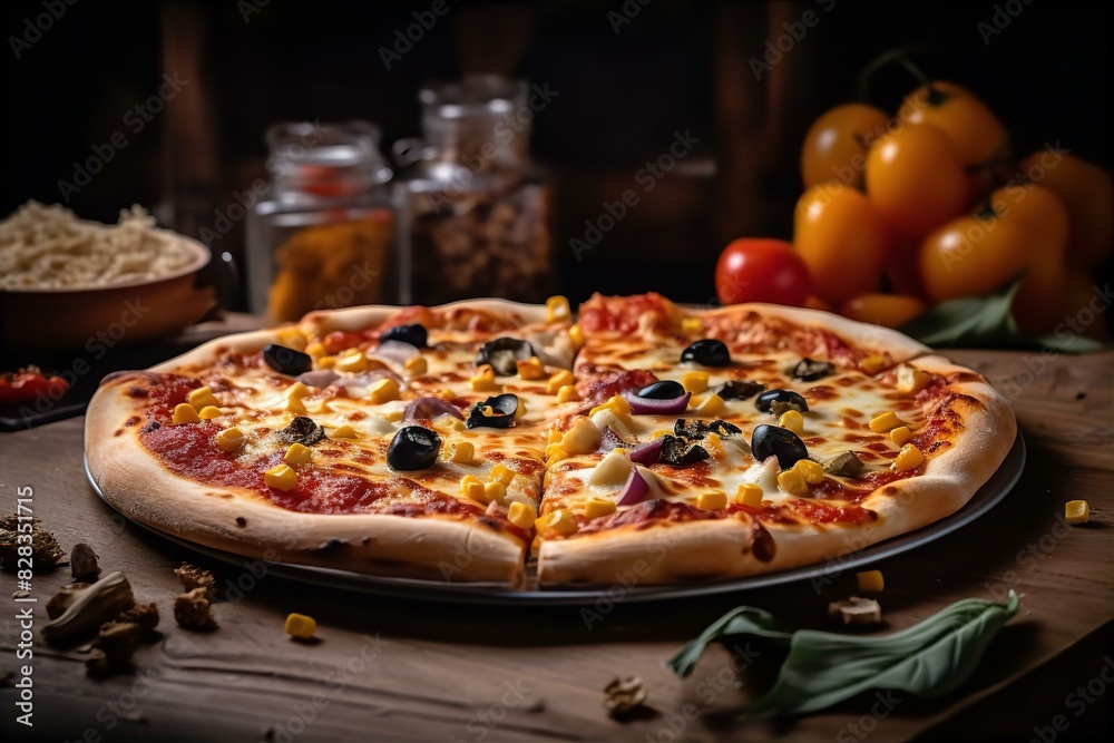 pizza, slice, mozzarella, cheese, vegetable, food, italian, delicious, meal, topping, baked, crust, fresh, tomato, basil