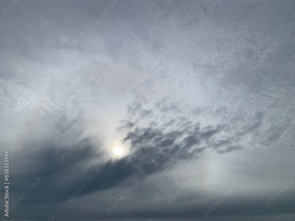 A beautiful picture of an overcast sky. There are dark clouds blocking the sun. A beautiful picture of an overcast sky. There are dark clouds blocking the sun.