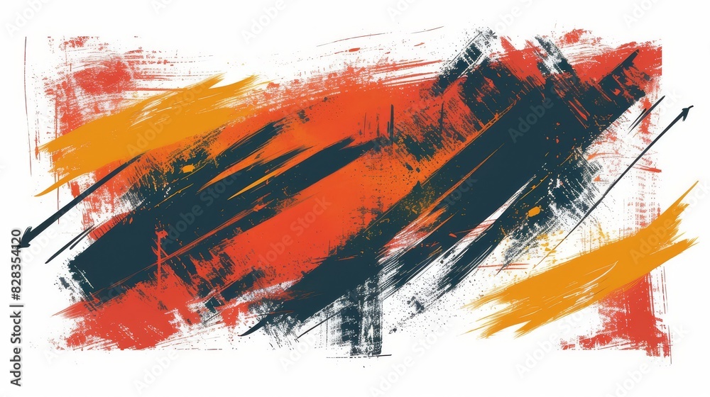Abstract Brushstroke Painting with Arrows Abstract Brushstroke Painting with Arrows