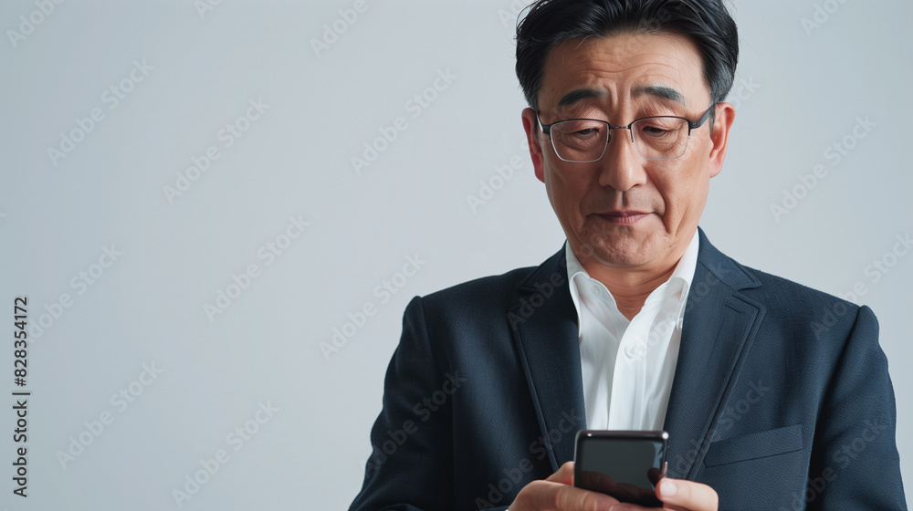 Businessman Using Smartphone in Professional Attire Businessman Using Smartphone in Professional Attire