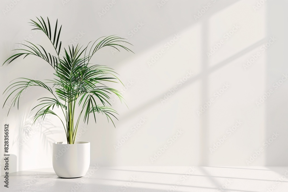 Sleek Modern Interior with Indoor Potted Plant Sleek Modern Interior with Indoor Potted Plant