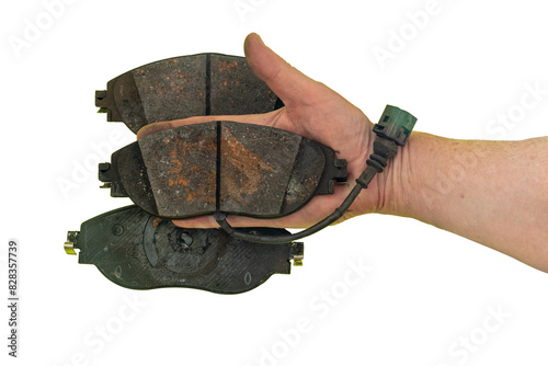 Replacing brake pads. Concept.