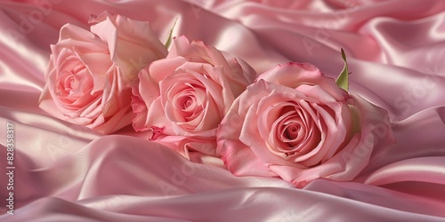 Soft-Focused Pink Roses on a Textured Surface