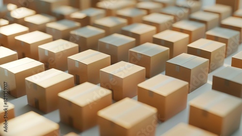 cardboards boxes in a bright room.