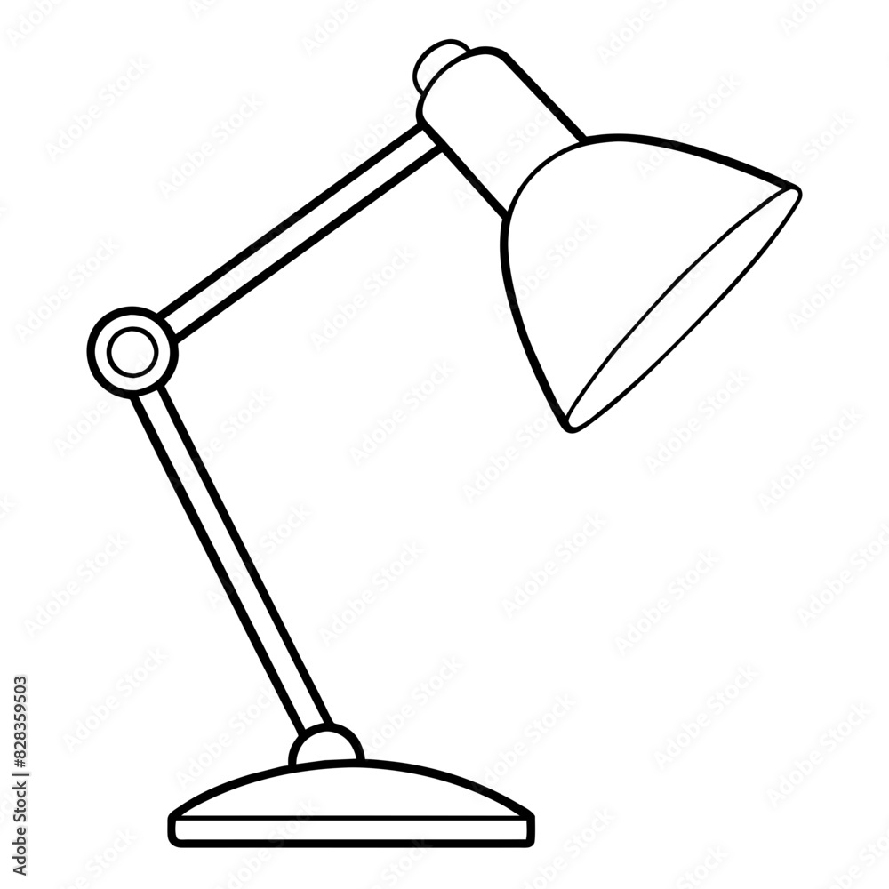 vector illustration of a desk lamp with a flexible arm and a white shade vector illustration of a desk lamp with a flexible arm and a white shade