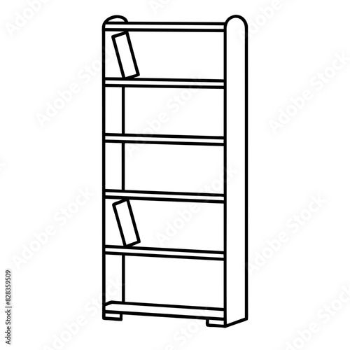  vector illustration of a white shelving unit with shelves